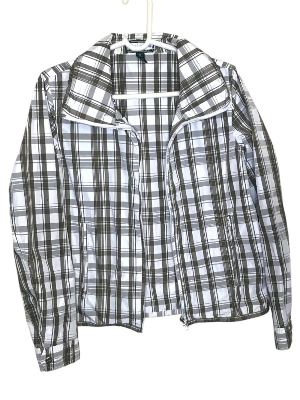 Ralph Lauren Women’s Plaid Zip Jacket Size L Lightweight Check Jacket